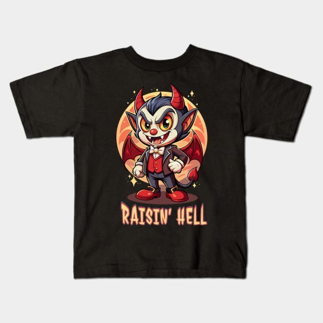 Raisin' hell Kids T-Shirt by onemoremask